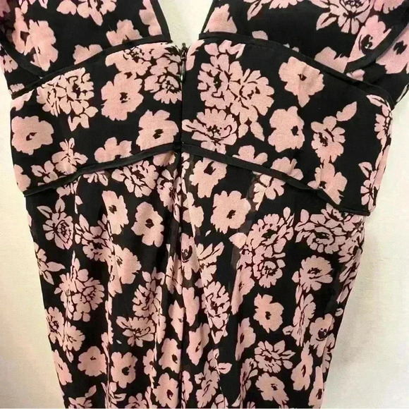 Milly Deni Floral Print Chiffon Maxi Dress Size 2 In Pink Wedding Formal Garden - Picture 6 of 13